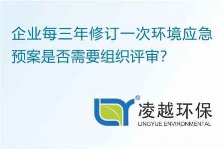 企业每三年修订一次环境应急预案是否需要组织评审？